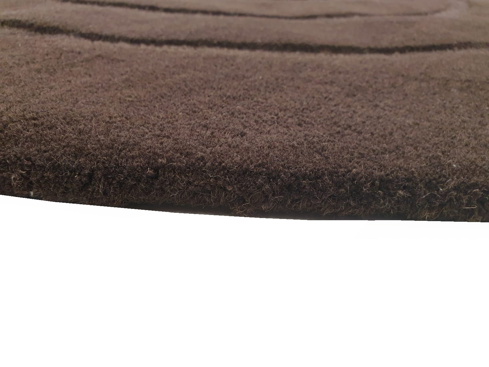 Handmade Round Wool Rug - Swirl - Brown - 160x160cm
