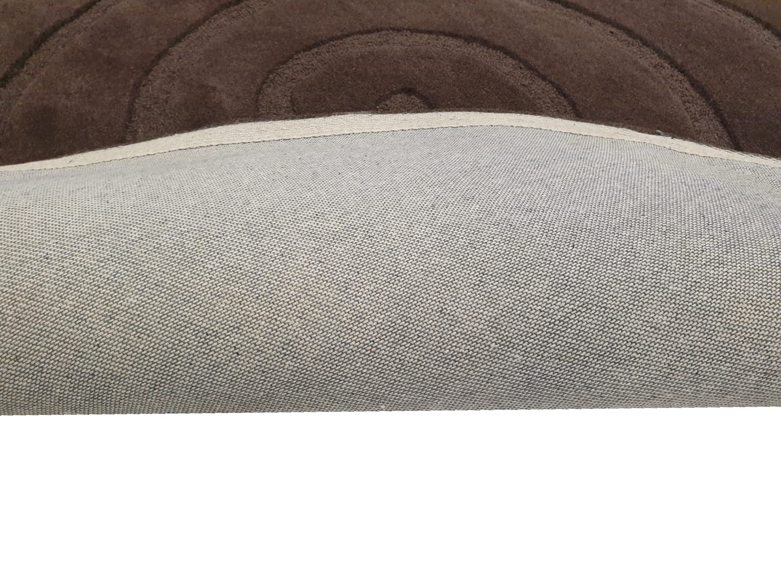 Handmade Round Wool Rug - Swirl - Brown - 160x160cm