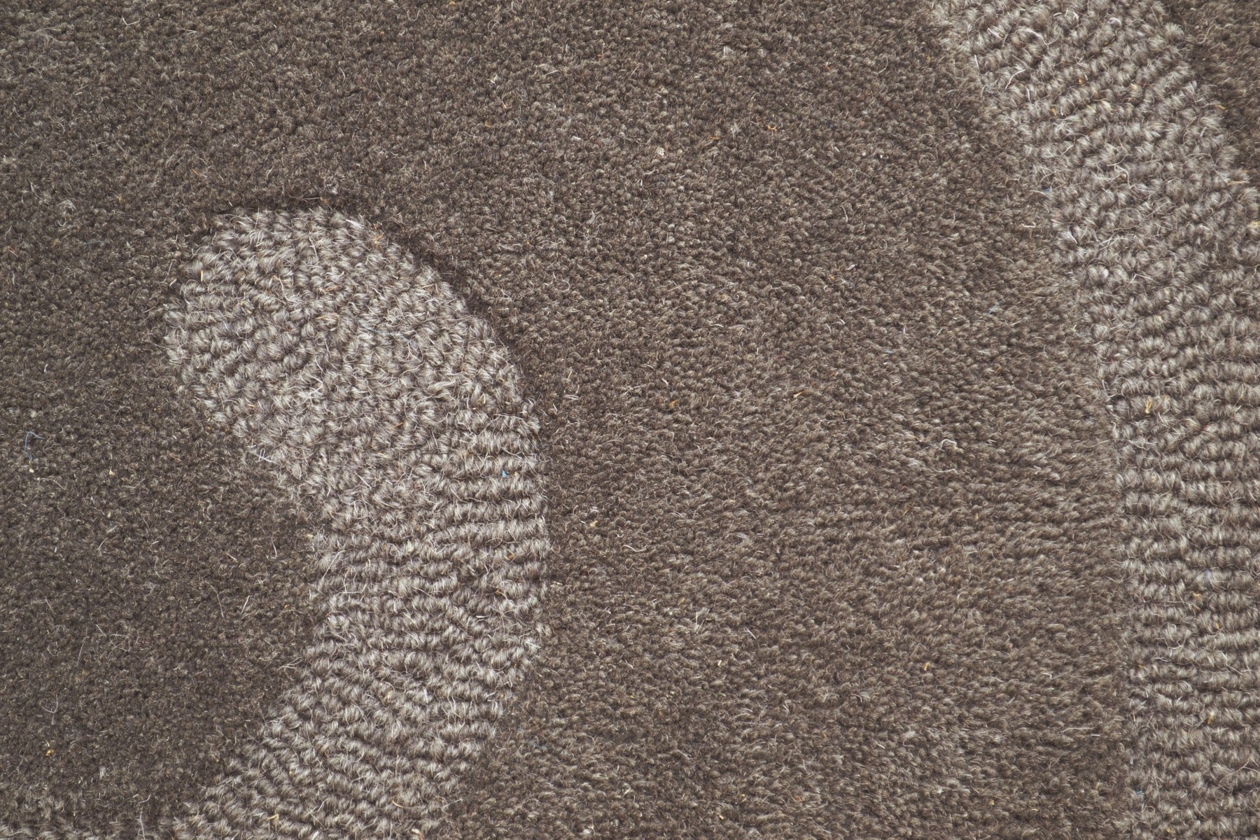 Handwoven Round Wool Rug - Swirl - Chocolate - 160x160cm
