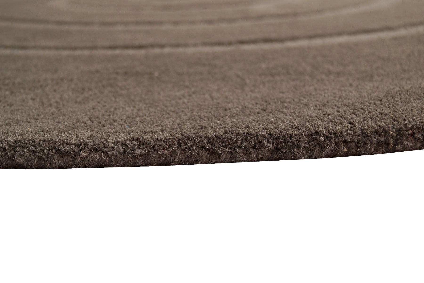 Handwoven Round Wool Rug - Swirl - Chocolate - 160x160cm