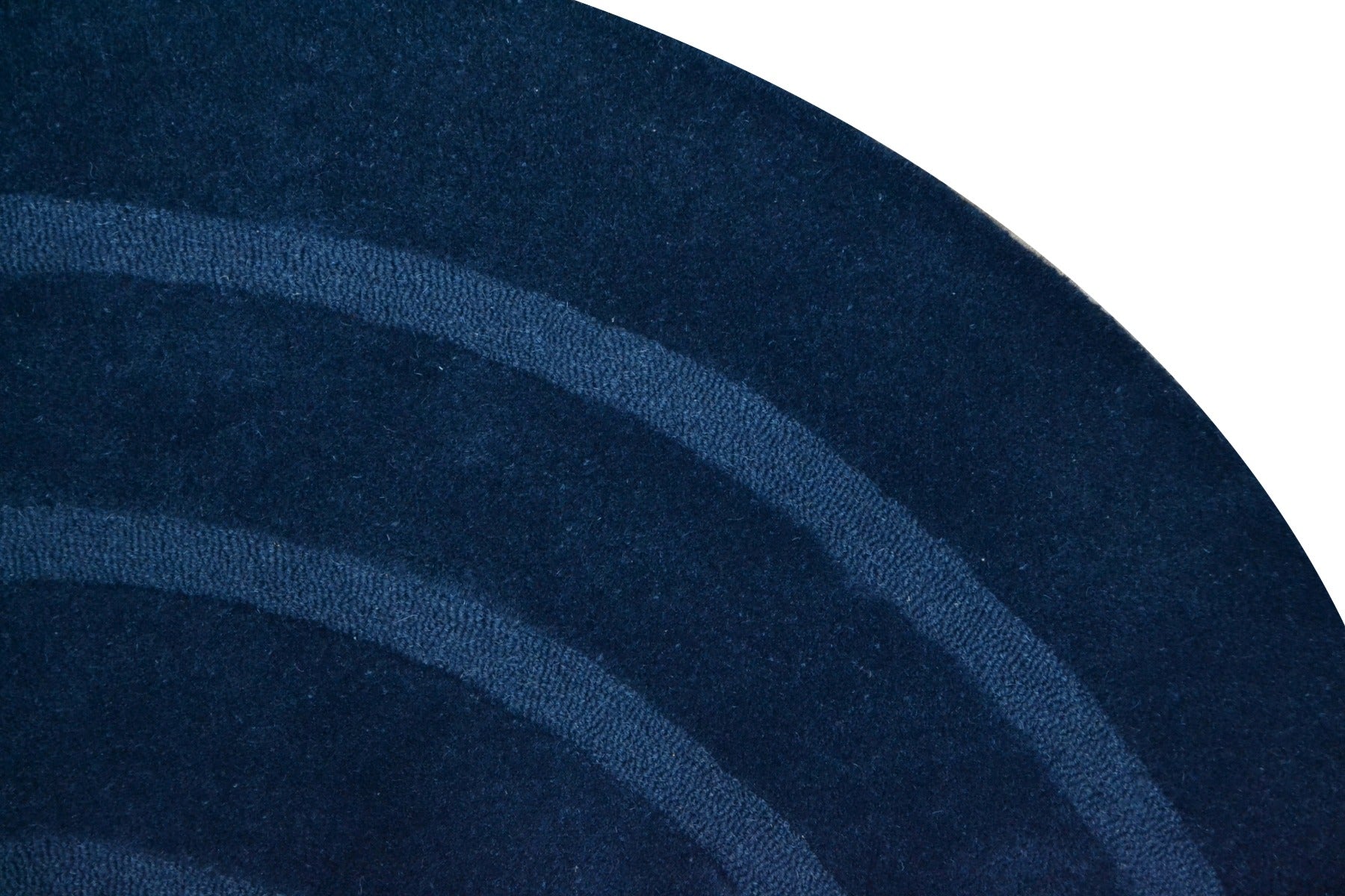 Handwoven Round Wool Rug - Swirl - Navy - 160x160cm