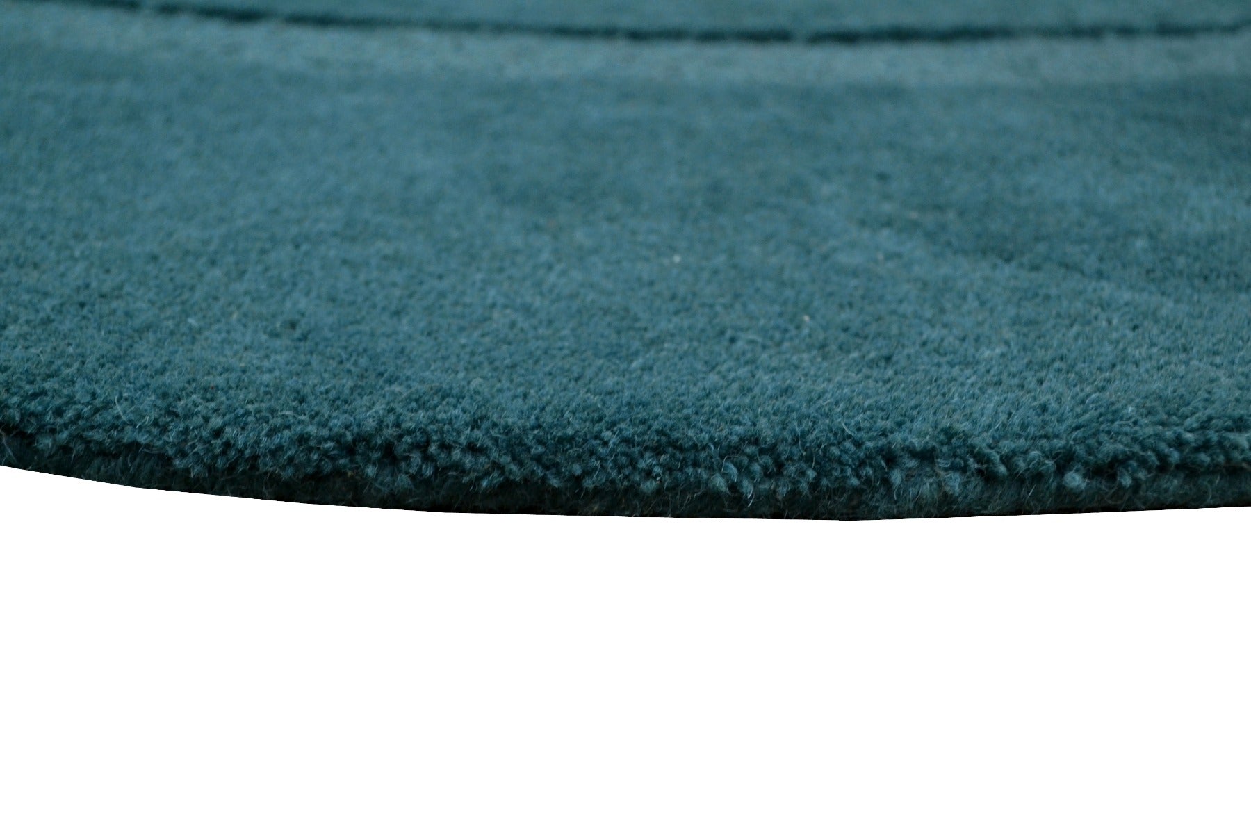 Handwoven Round Wool Rug - Swirl - Turquoise - 160x160cm