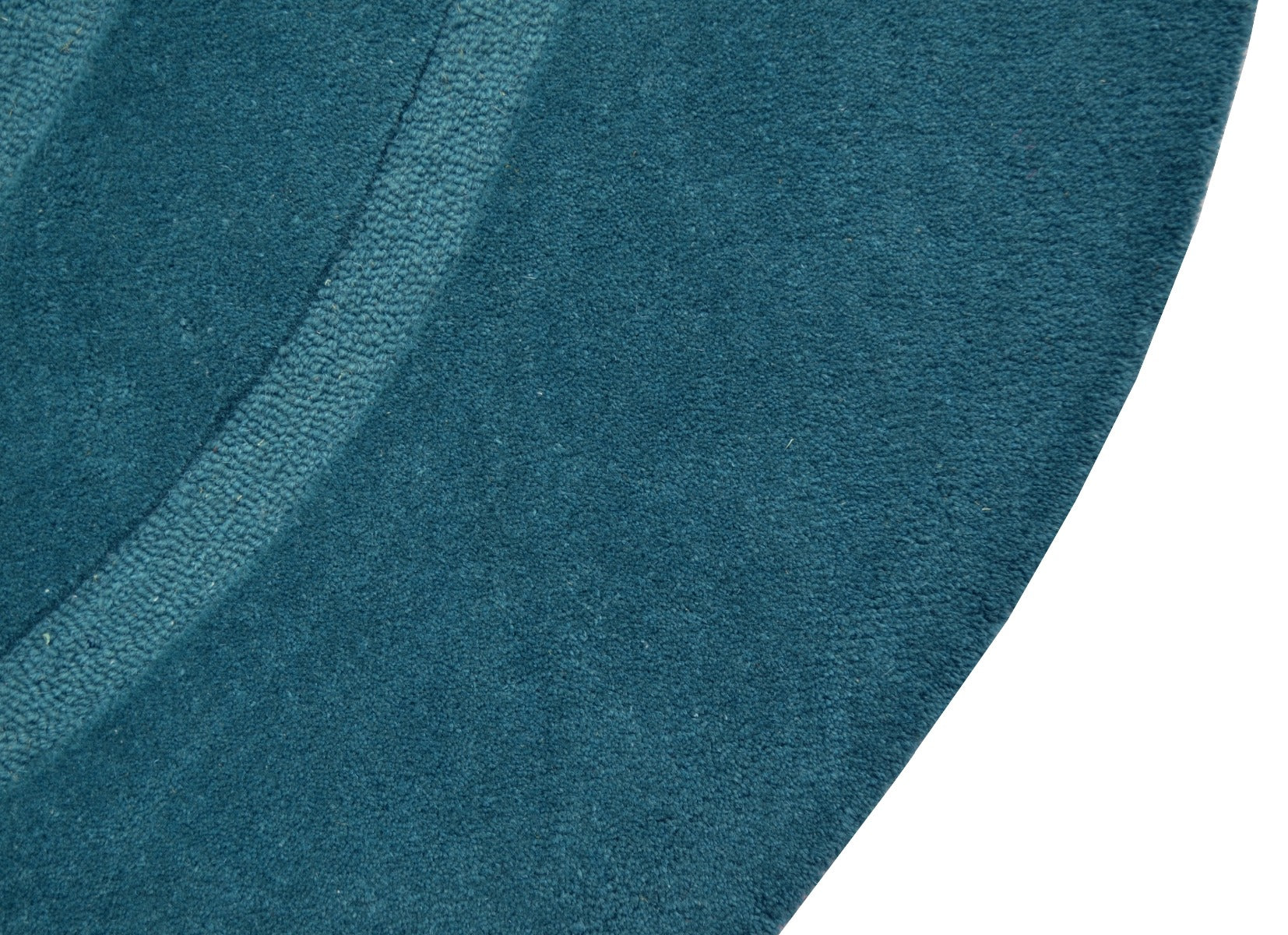 Handwoven Round Wool Rug - Swirl - Turquoise - 160x160cm