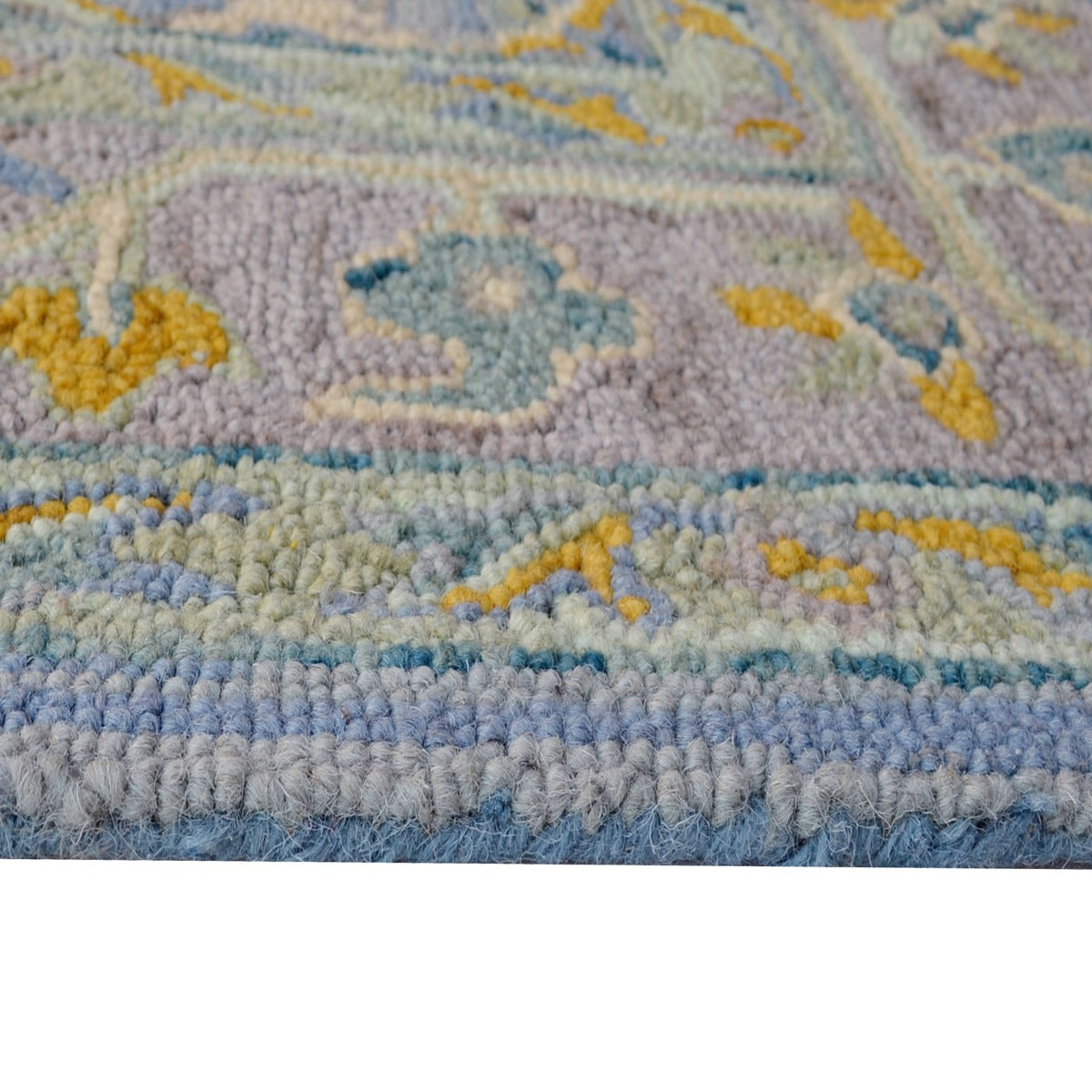 Traditional Handmade Wool Rug-Texas 6341-Light Blue-110x160cm