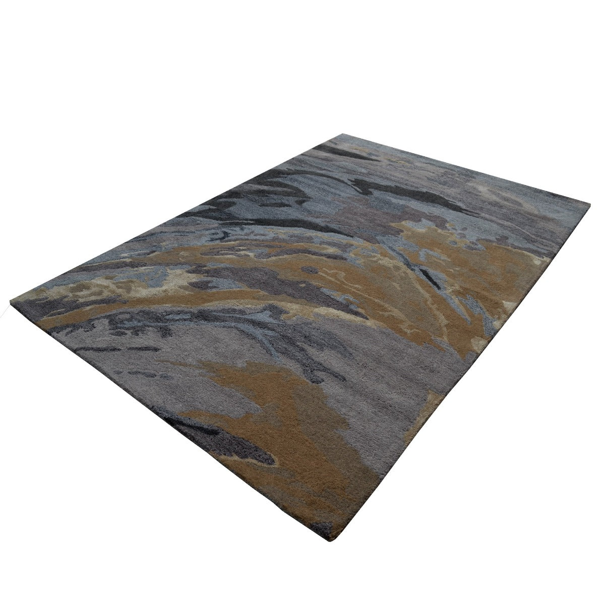 Modern Designer Wool & Viscose Rug-Textures 6402-Natural Multi-110x160cm