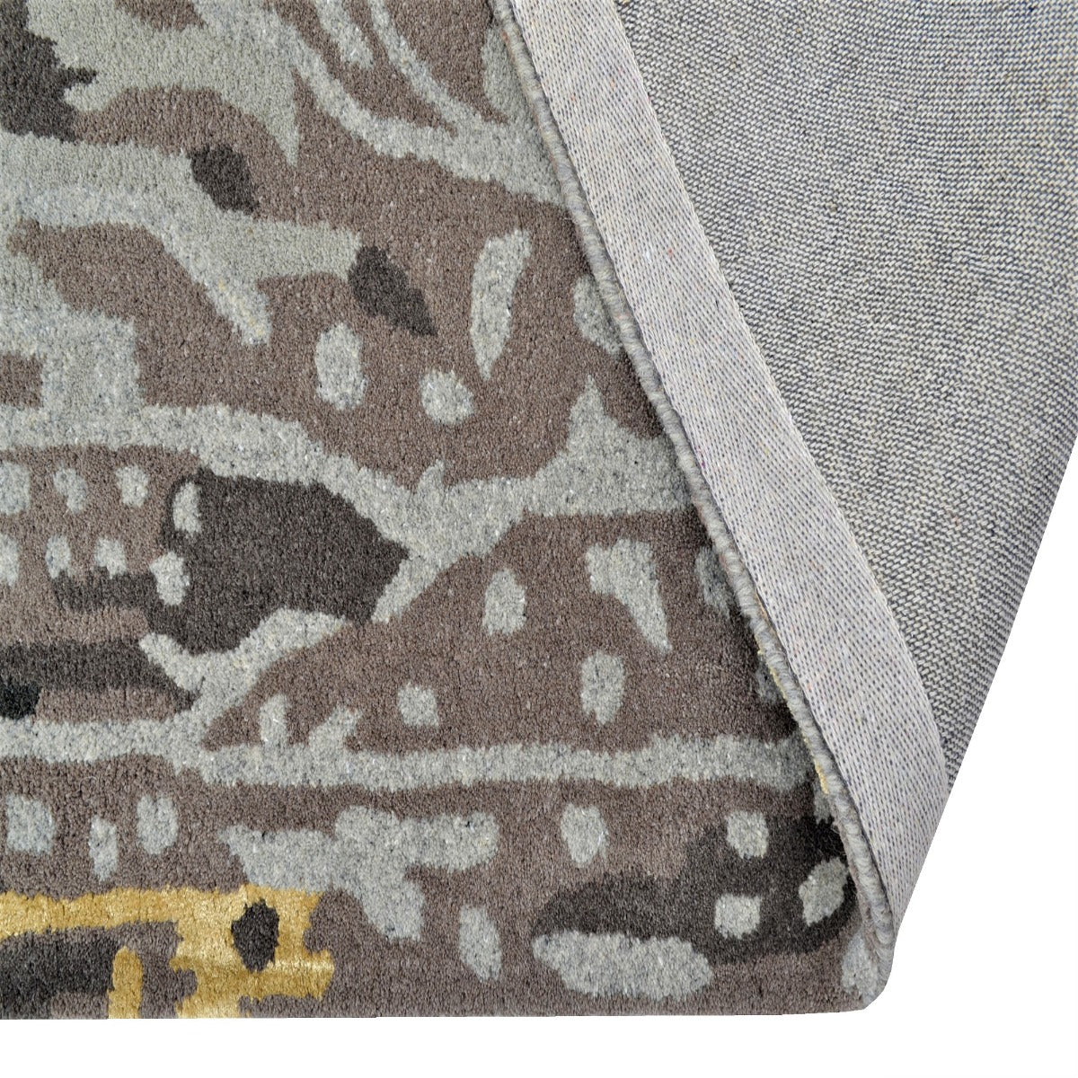 Designer Wool & Viscose Rug-Textures 6403-Silver Multi-110x160cm