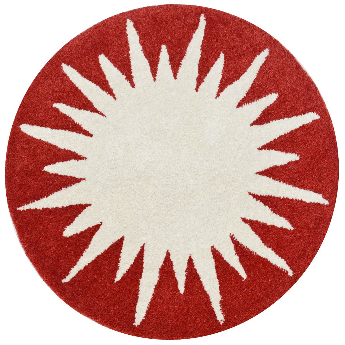 Handmade Round Wool Rug-Transit 6329-Rust-100x100cm
