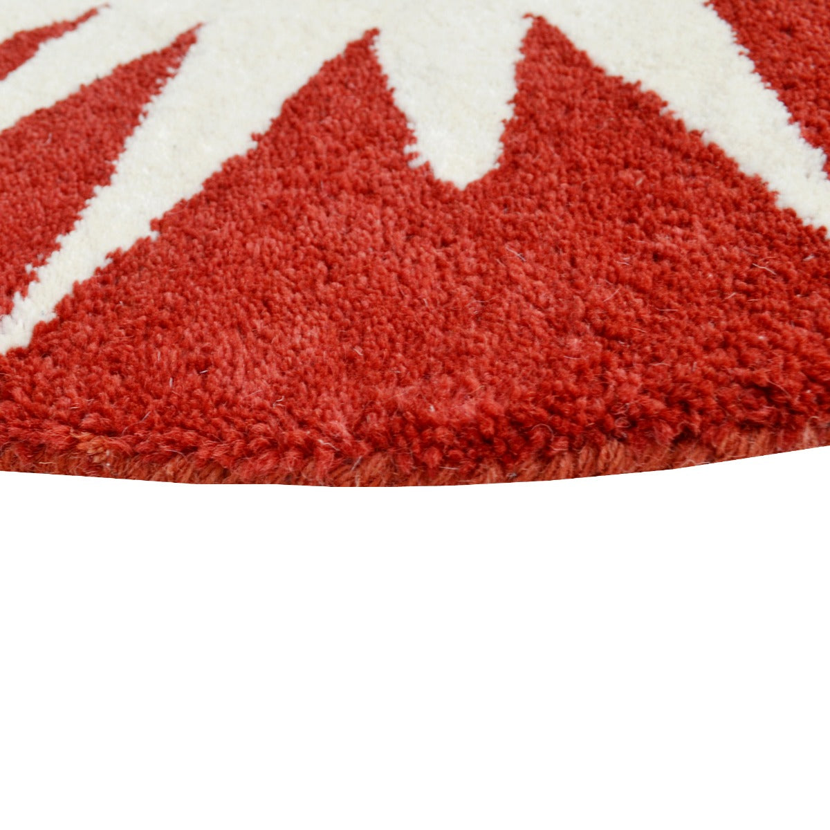 Handmade Round Wool Rug-Transit 6329-Rust-100x100cm
