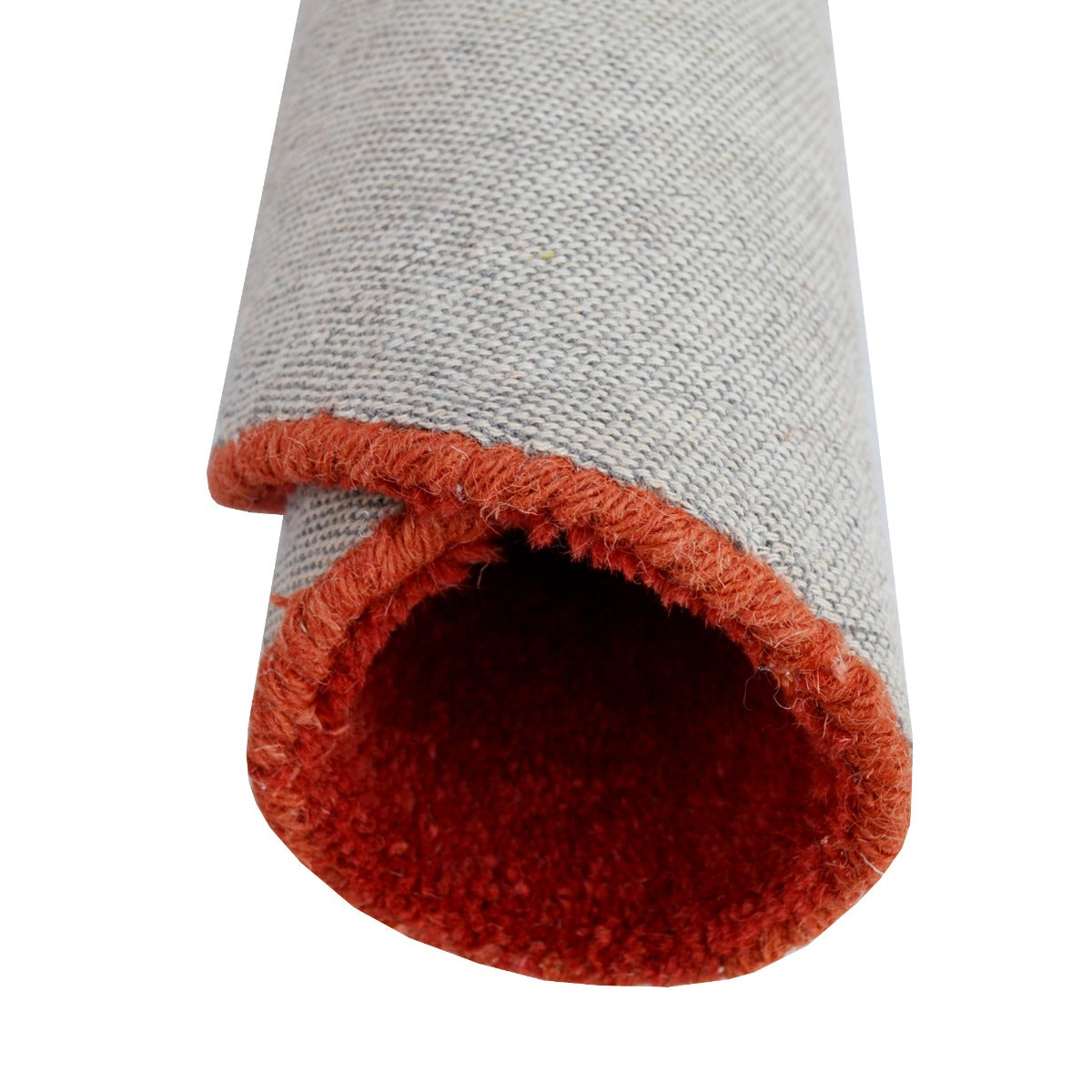 Handmade Round Wool Rug-Transit 6329-Rust-100x100cm