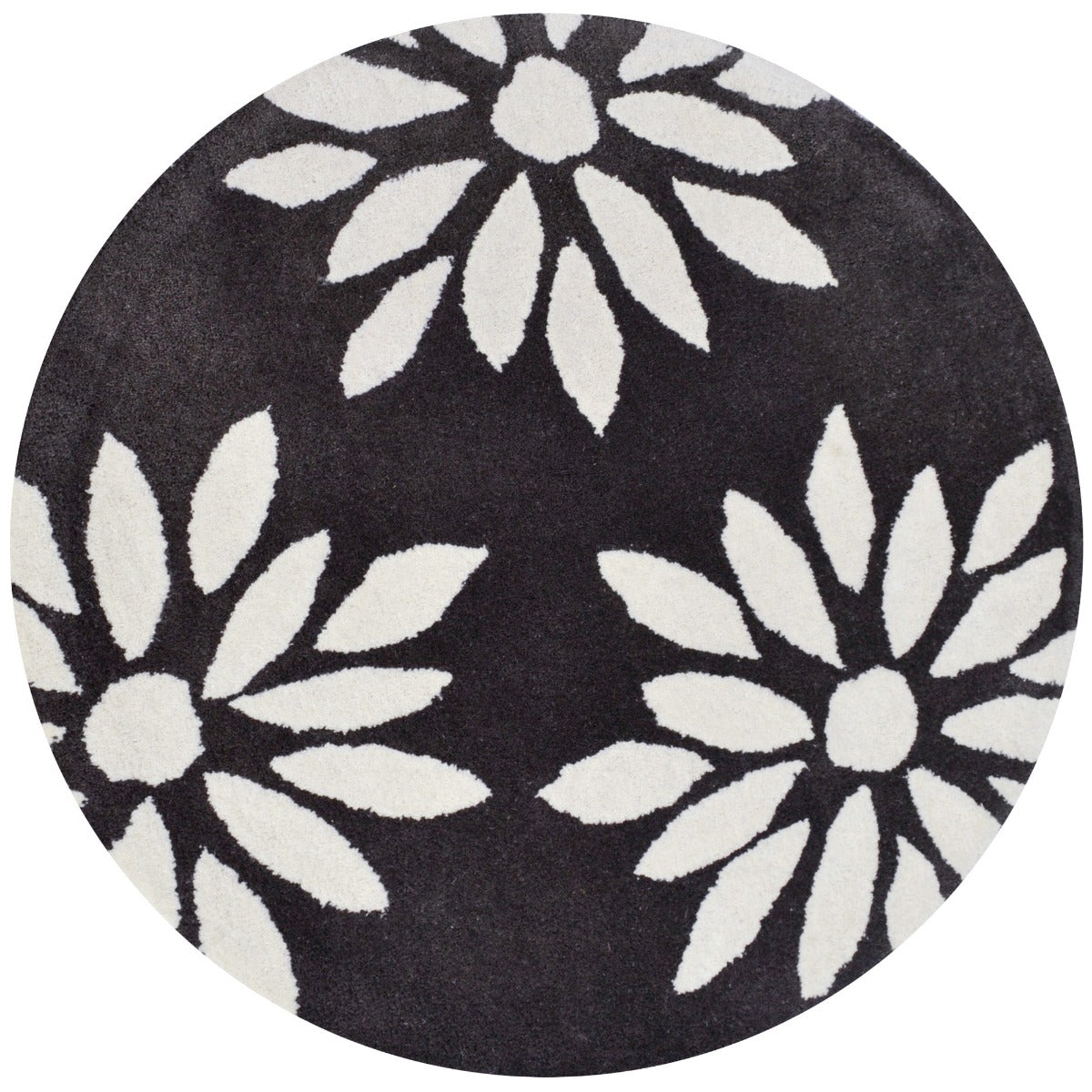 Handmade Round Wool Rug-Transit 6330-Brown-100x100cm