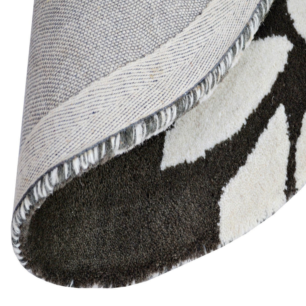 Handmade Round Wool Rug-Transit 6330-Brown-100x100cm