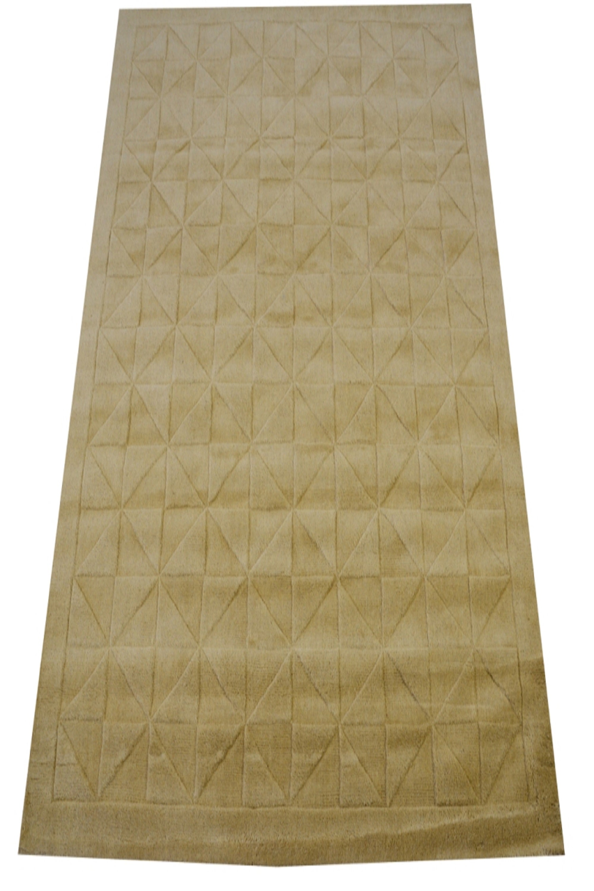 Handmade Contemporary Wool Rug - Triangle - Irish Cream - 110x160cm