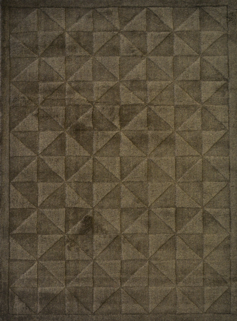 Handmade Contemporary Wool Rug - Metallic Grey - 110x160cm