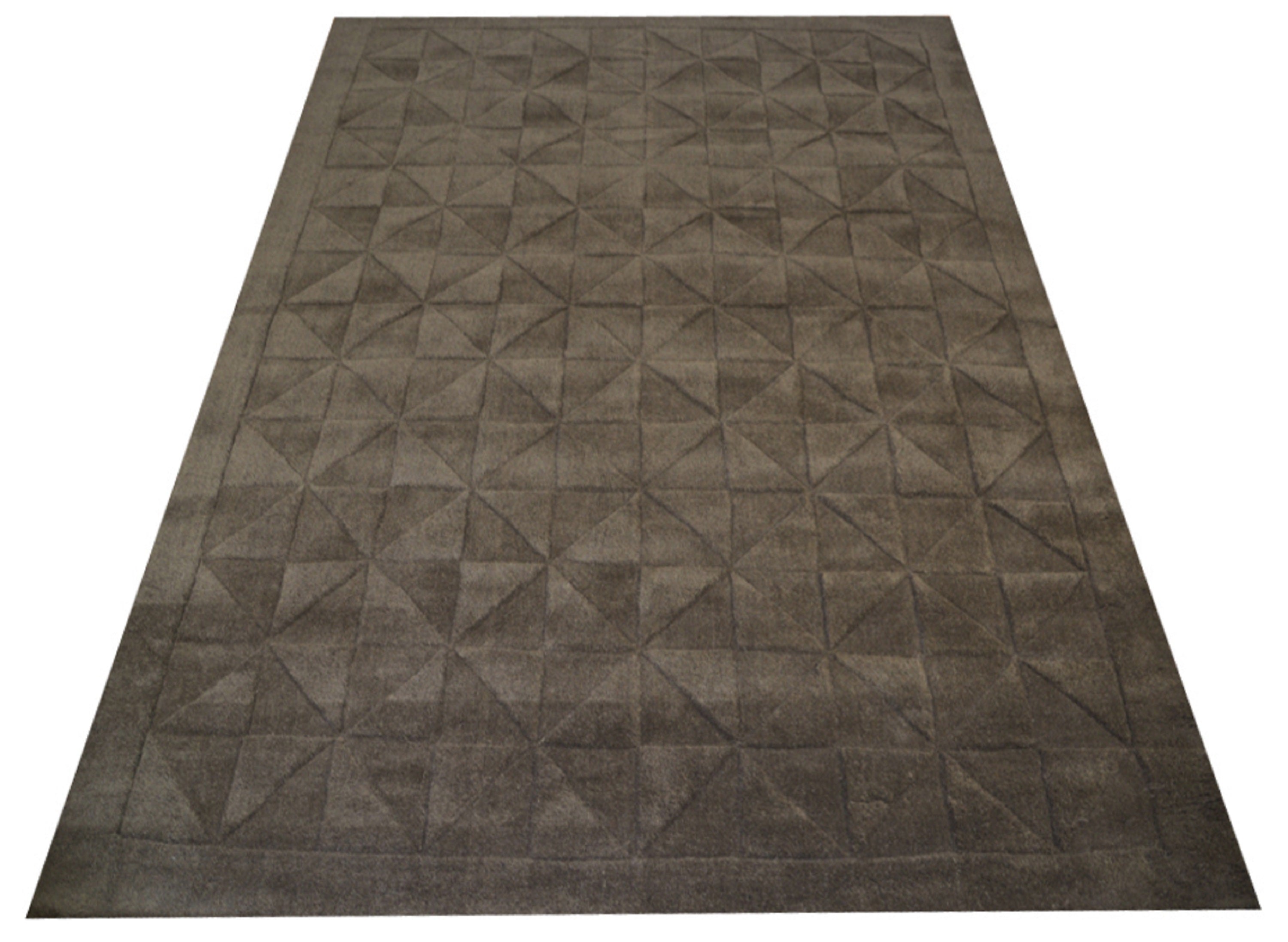 Handmade Contemporary Wool Rug - Metallic Grey - 110x160cm