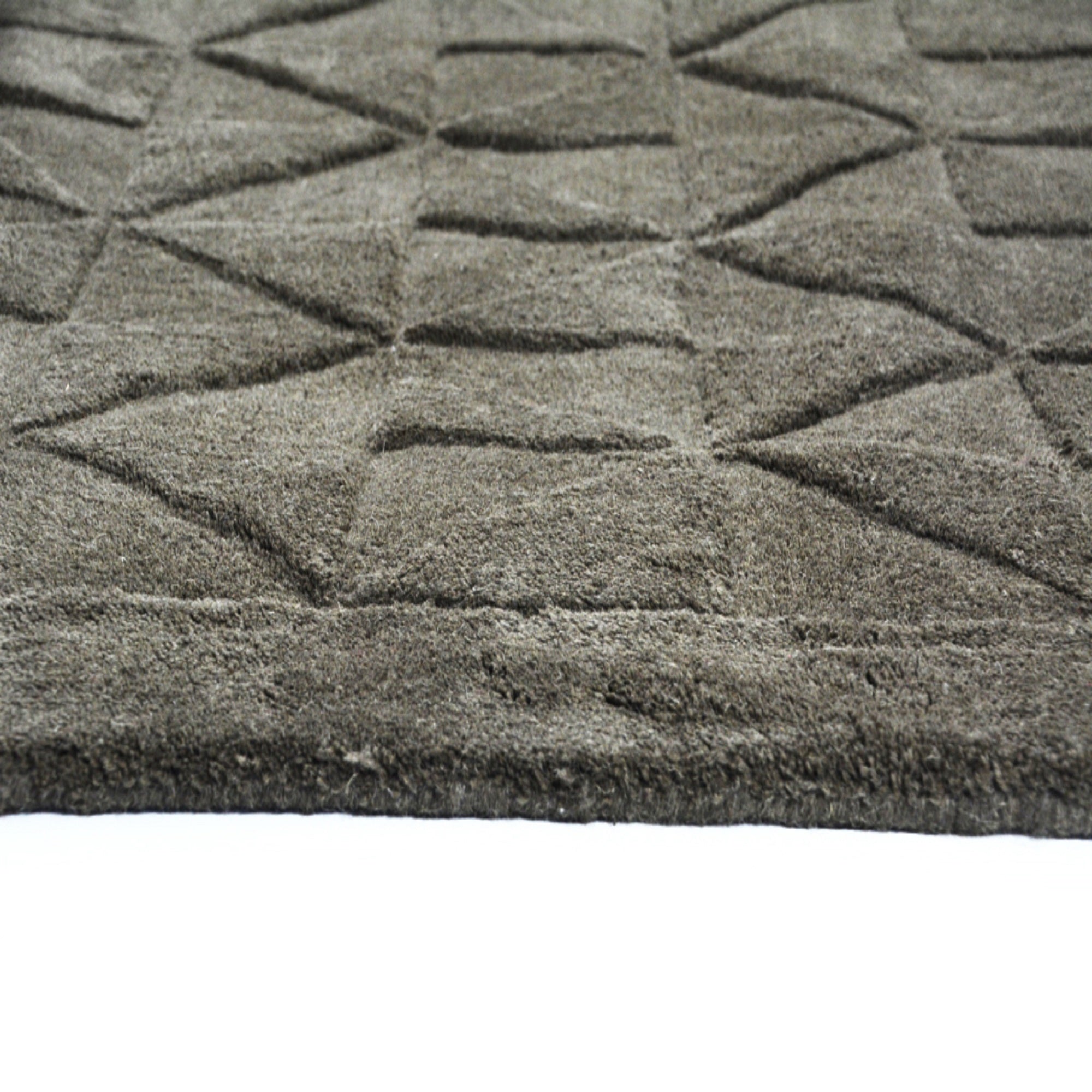 Handmade Contemporary Wool Rug - Metallic Grey - 110x160cm