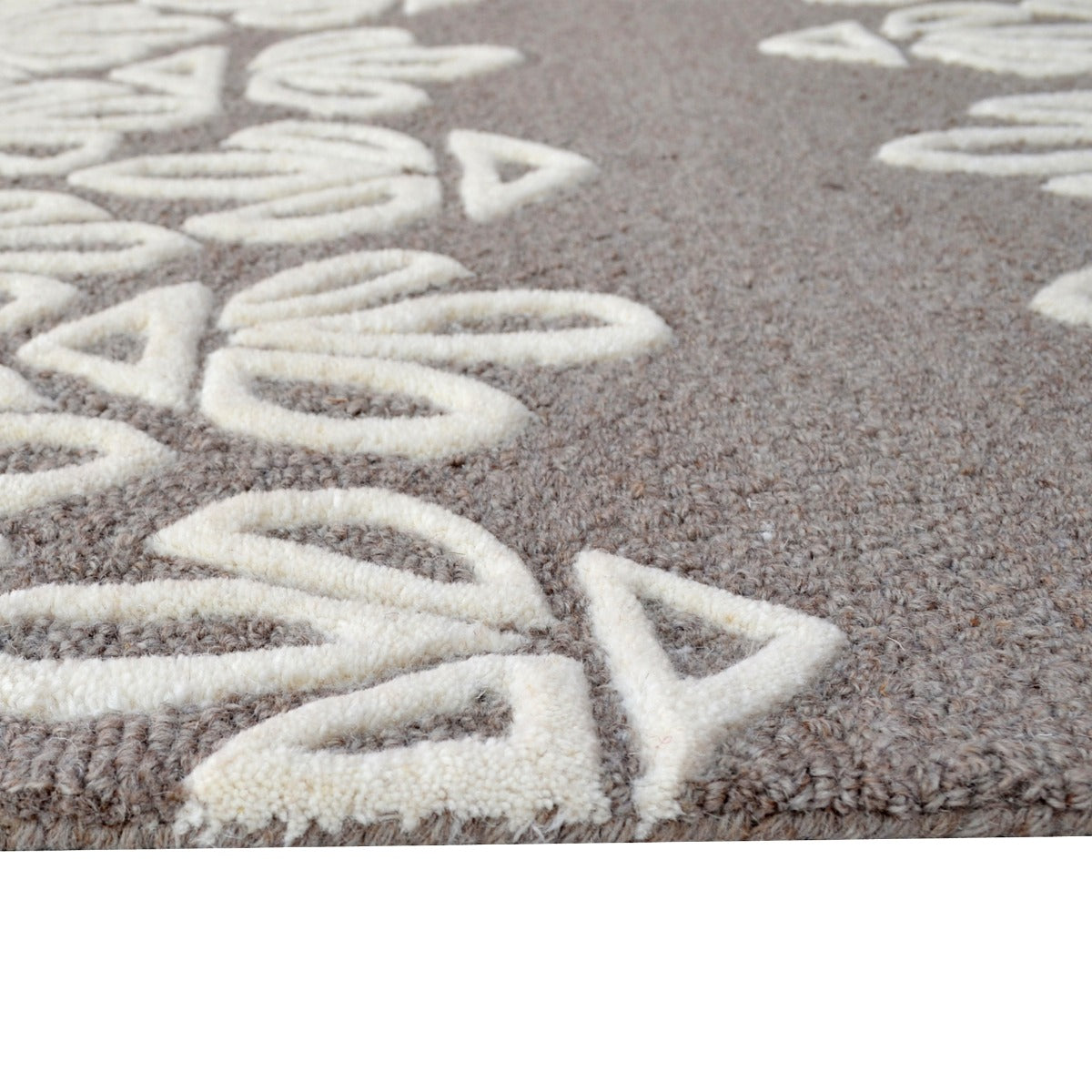 Modern Handmade Wool Rug-Tusk 6270-Brown/Ivory-110x160cm