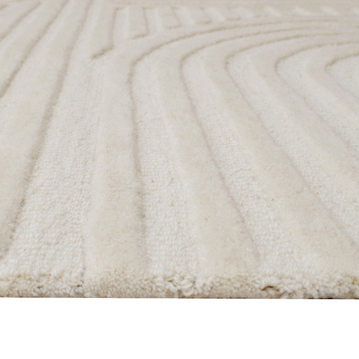 Contemporary Handmade Wool Rug-Unity 6230-Ivory-110x160cm