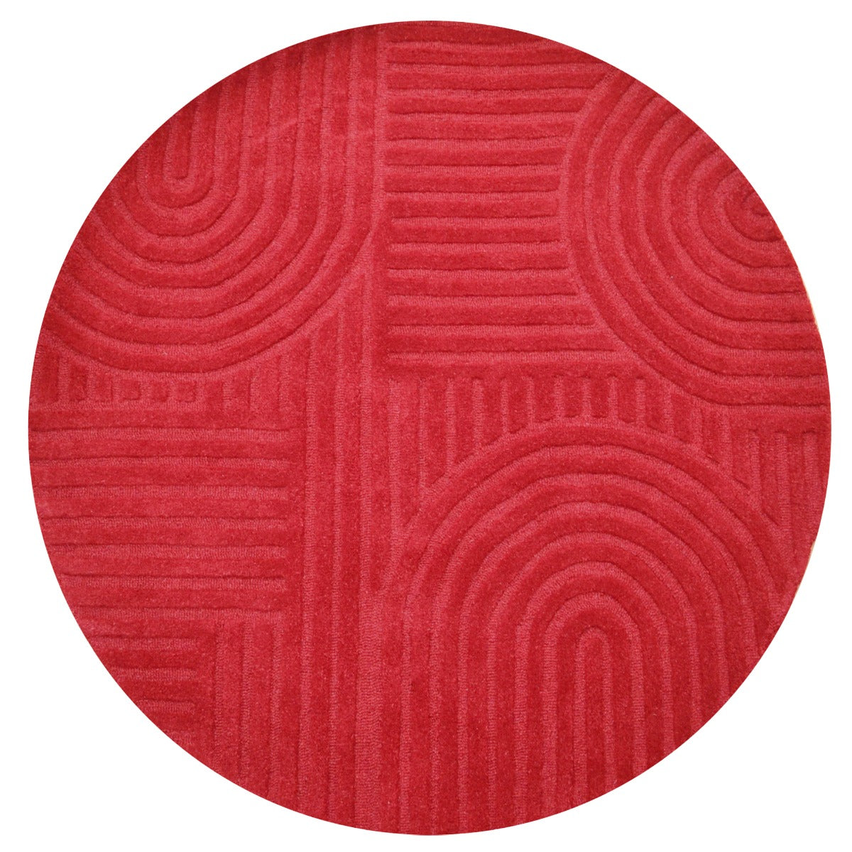 Contemporary Handmade Wool Rug - Unity 6230 - Red - 110x160cm