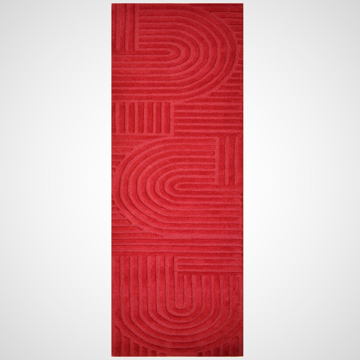 Contemporary Handmade Wool Rug - Unity 6230 - Red - 110x160cm
