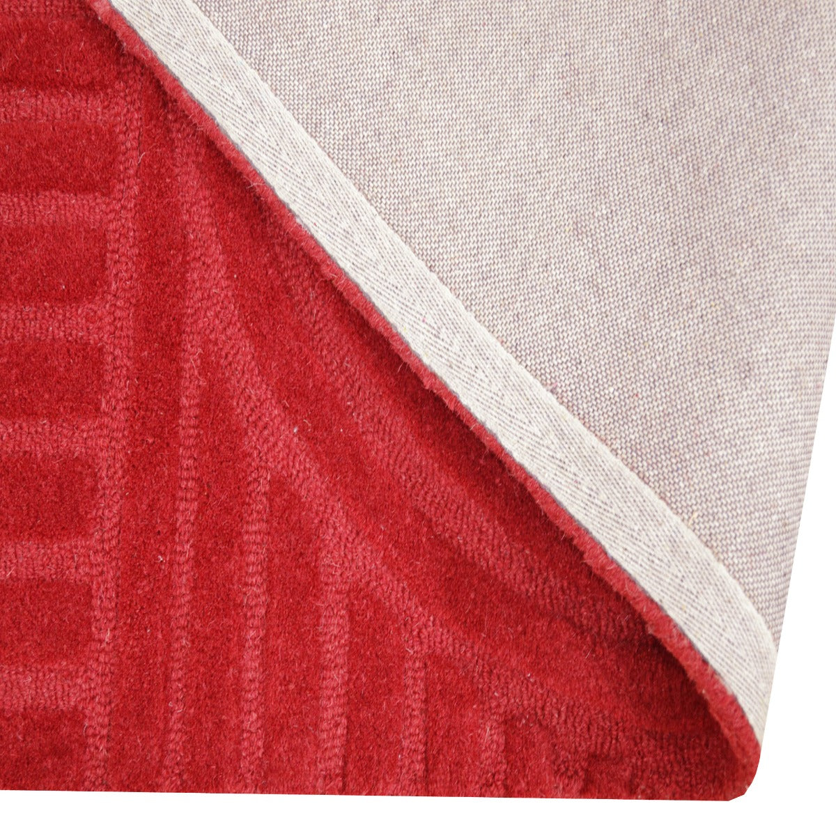 Contemporary Handmade Wool Rug - Unity 6230 - Red - 110x160cm