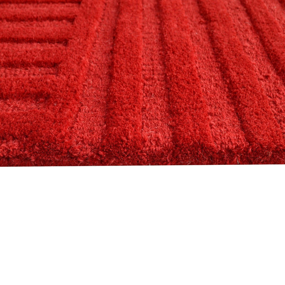 Contemporary Handmade Wool Rug - Unity 6230 - Red - 110x160cm