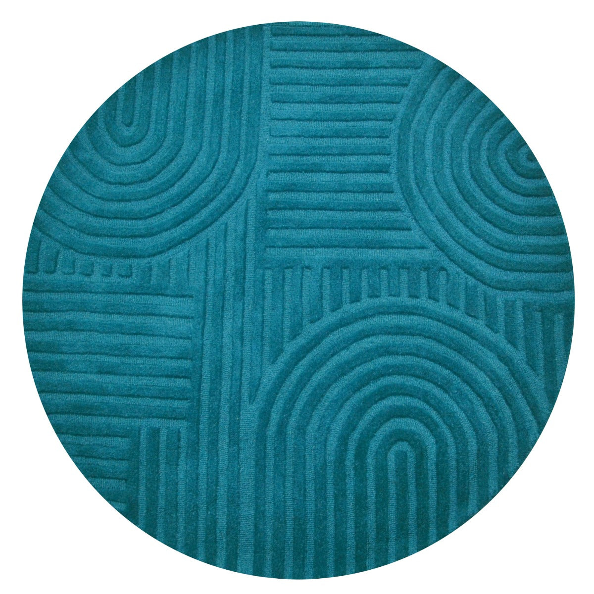 Contemporary Handwoven Wool Rug-Unity 6230-Turquoise-160x160cm