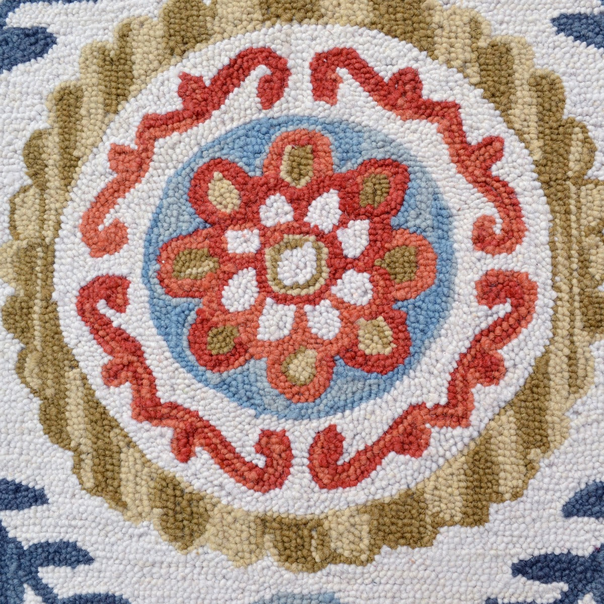 Designer Handmade Wool Rug-Vine 6266-Ivory/Multi-110x160cm
