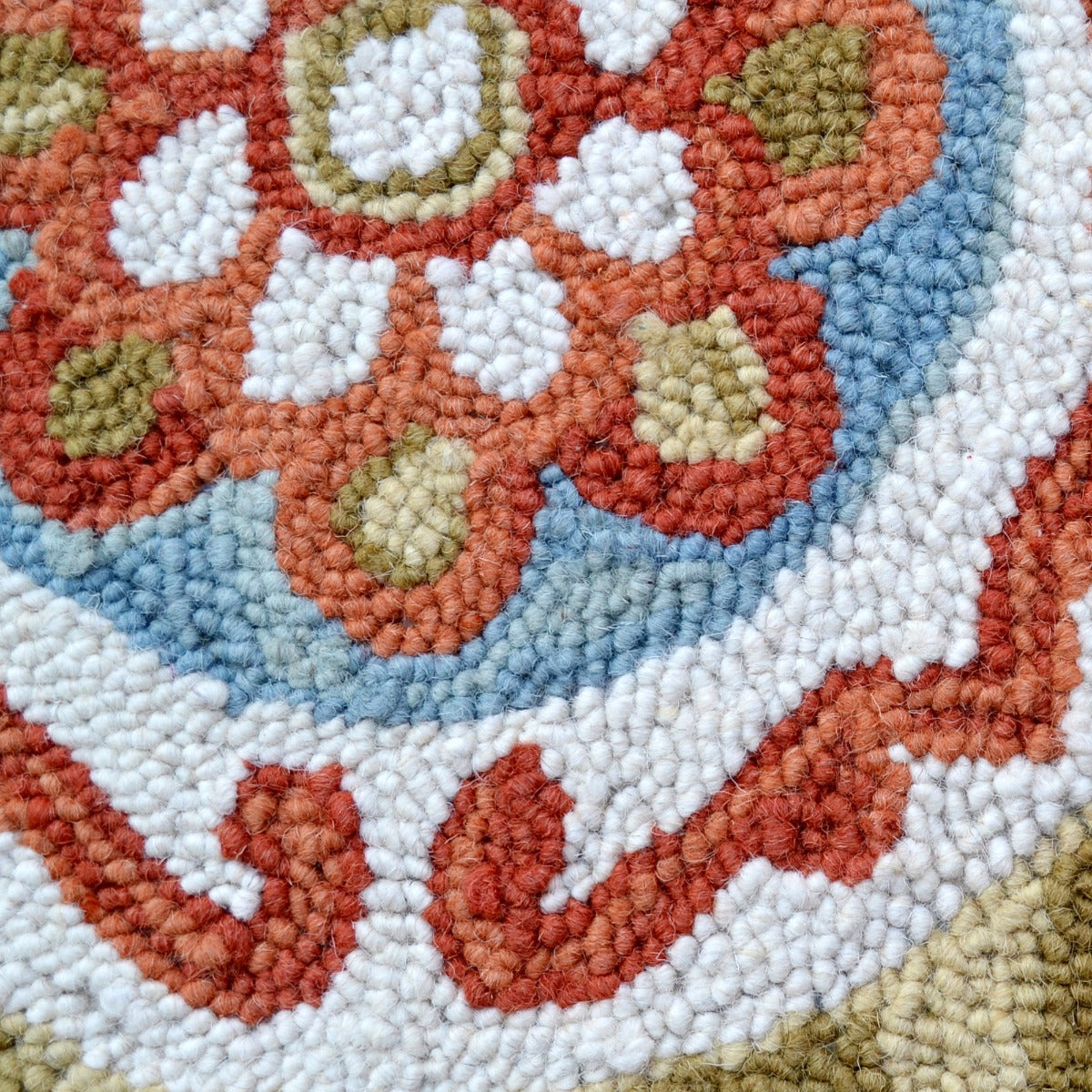Designer Handmade Wool Rug-Vine 6266-Ivory/Multi-110x160cm