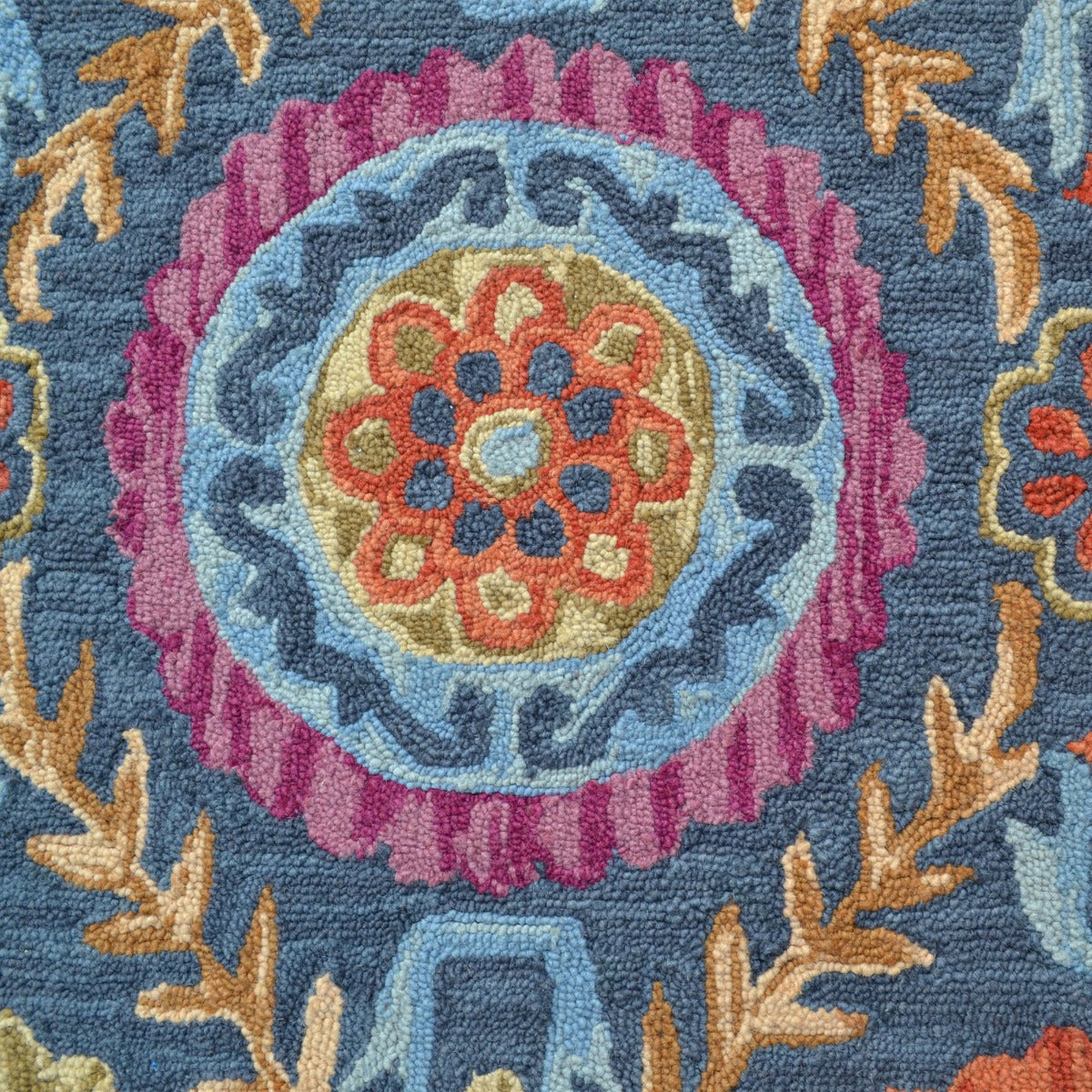 Designer Handmade Wool Rug-Vine 6266-Smoke/Blue-110x160cm