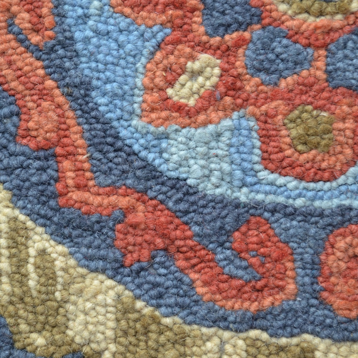 Designer Handmade Wool Rug-Vine 6266-Smoke/Blue-110x160cm