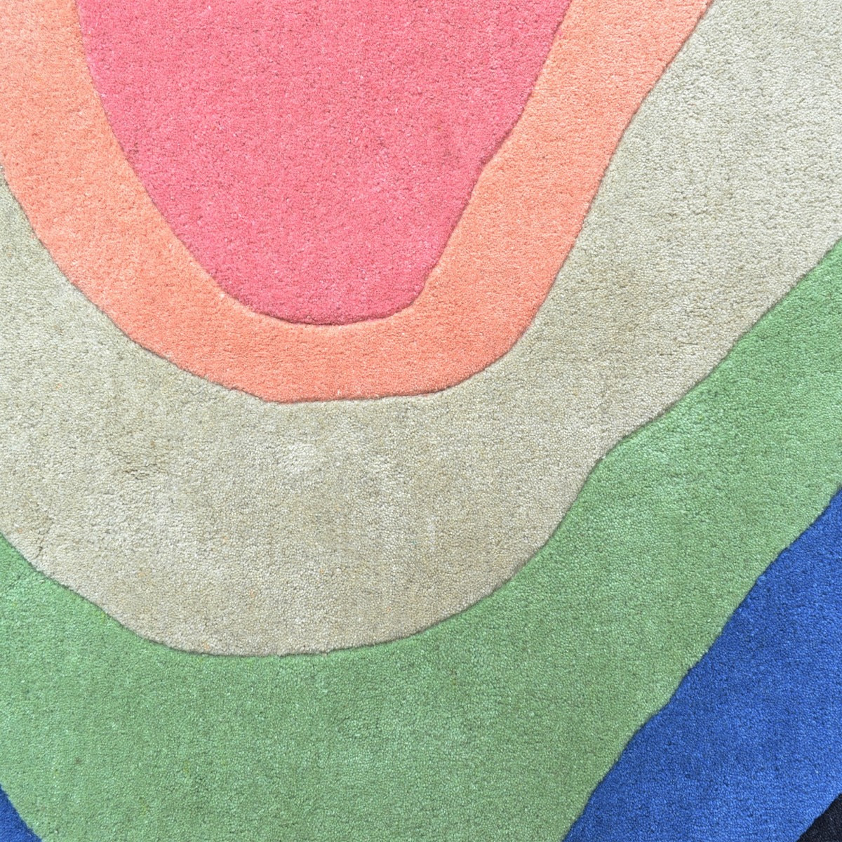 Handmade Designer Round Rug-Wave 6413-Multi-160x160cm