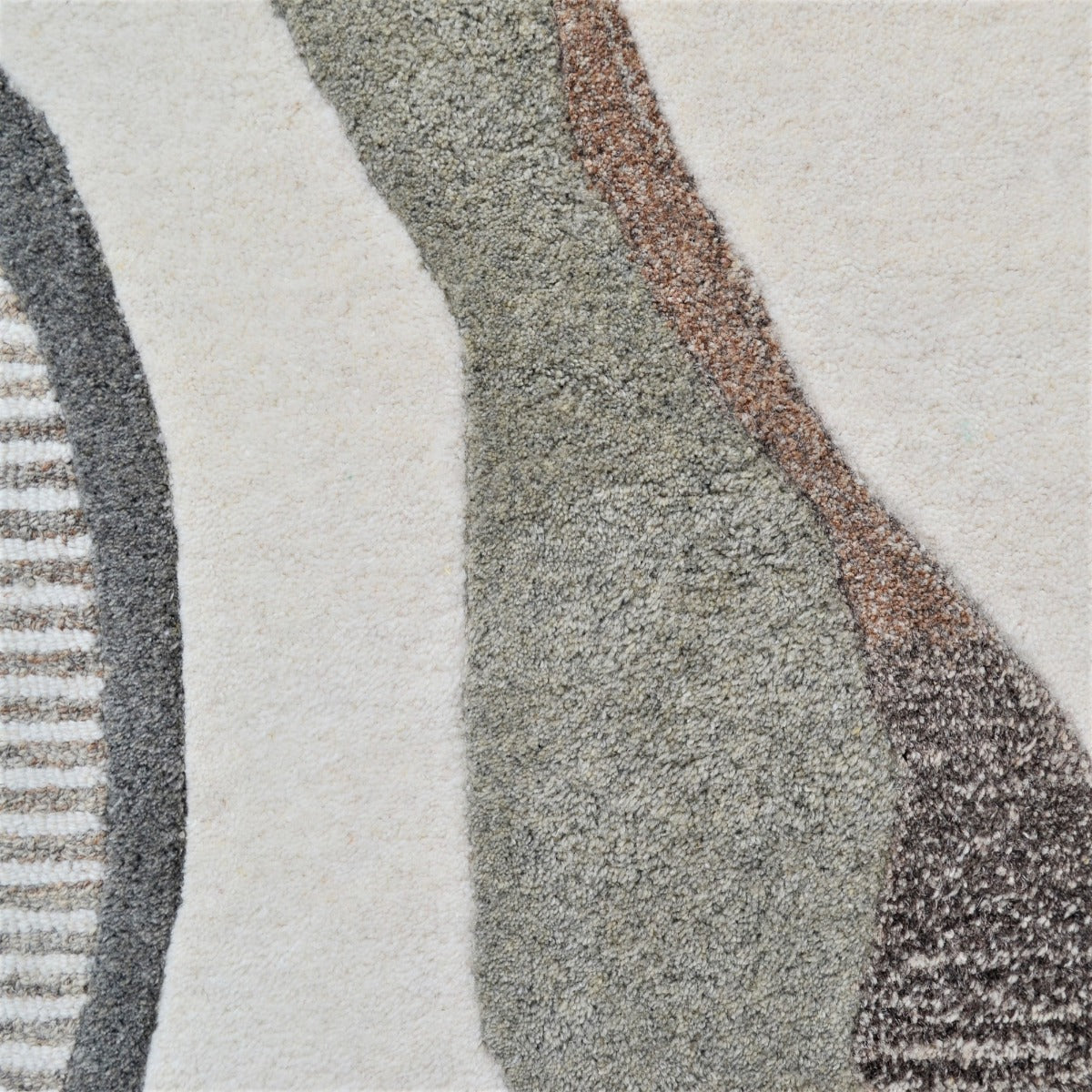 Modern Handmade Wool Rug-Wave-6418-Ivory Natural-110x160cm