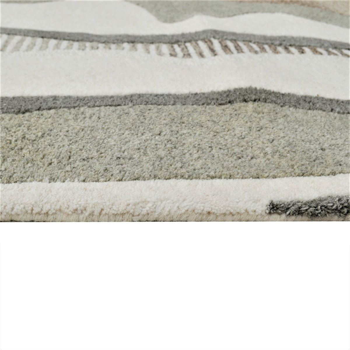 Modern Handmade Wool Rug-Wave-6418-Ivory Natural-110x160cm