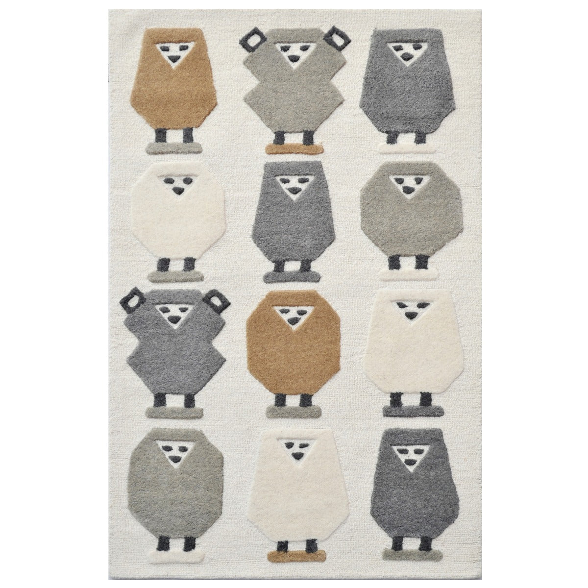 Woolly Handmade Kids Rug-6267-Ivory-Natural-110x160cm