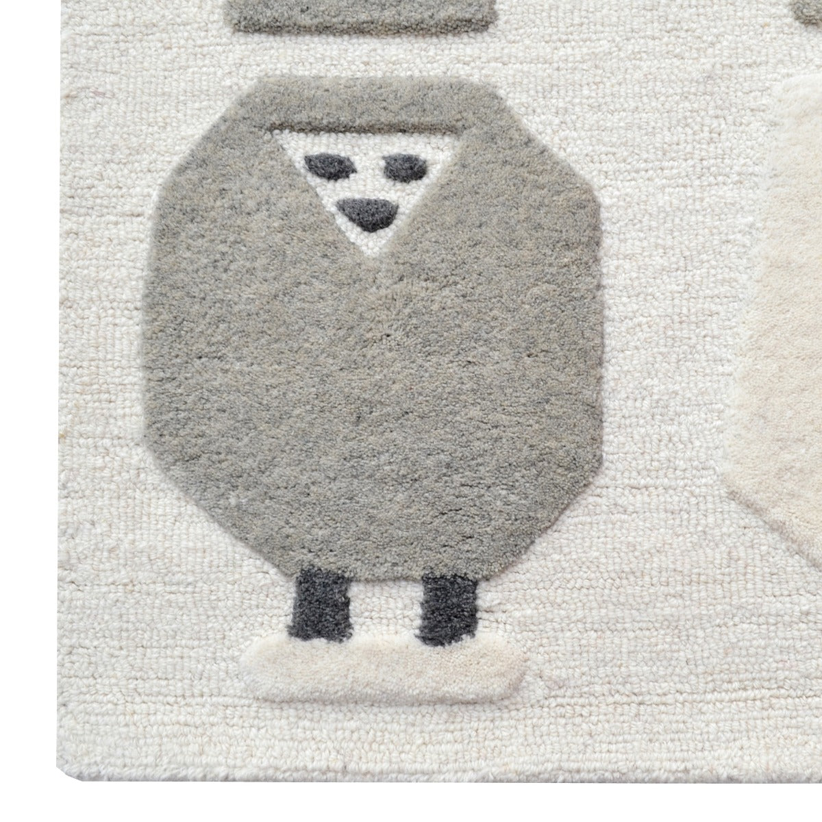 Woolly Handmade Kids Rug-6267-Ivory-Natural-110x160cm