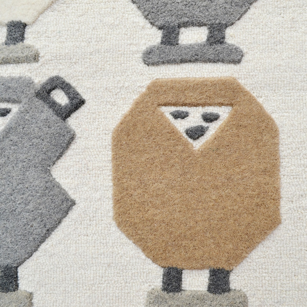 Woolly Handmade Kids Rug-6267-Ivory-Natural-110x160cm