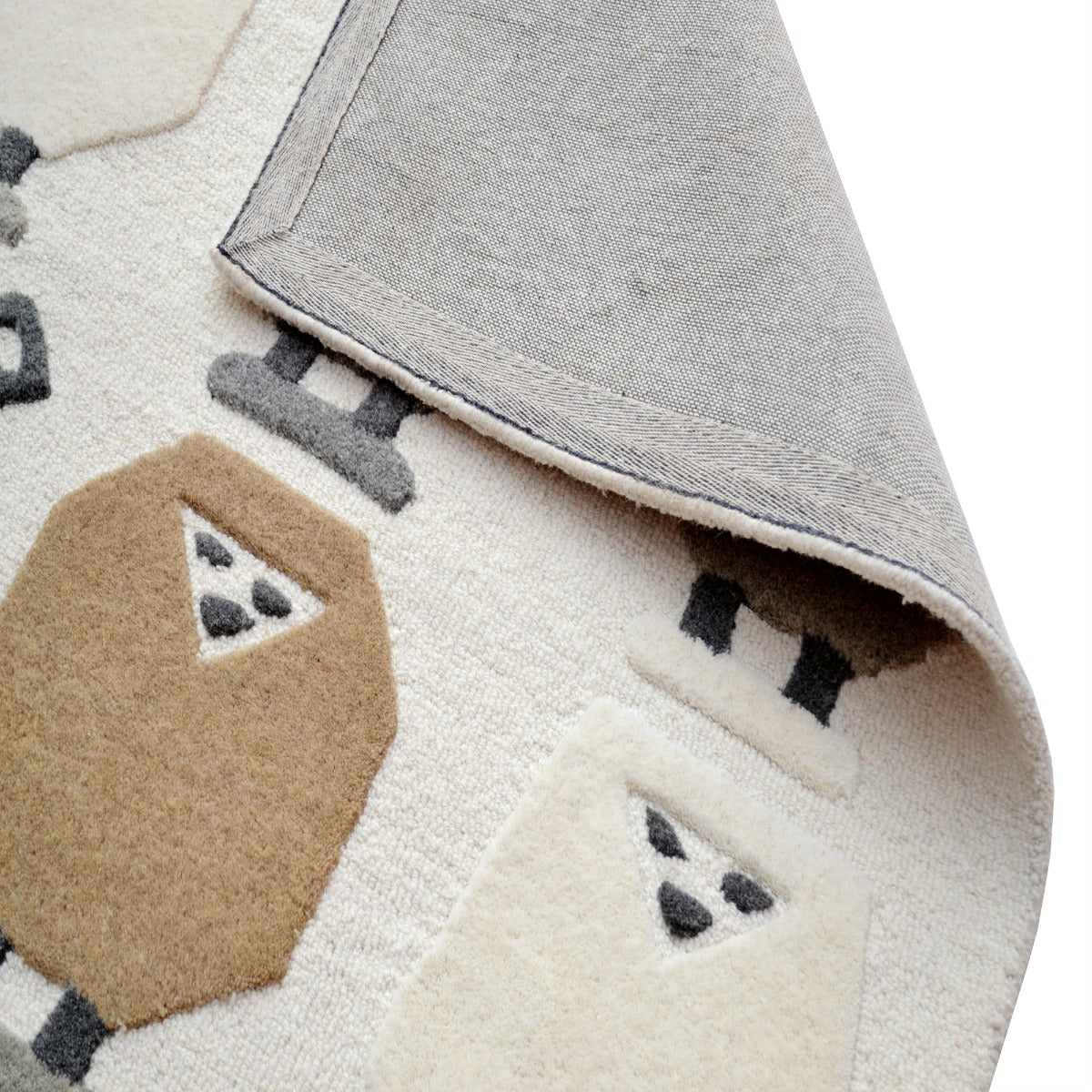 Woolly Handmade Kids Rug-6267-Ivory-Natural-110x160cm