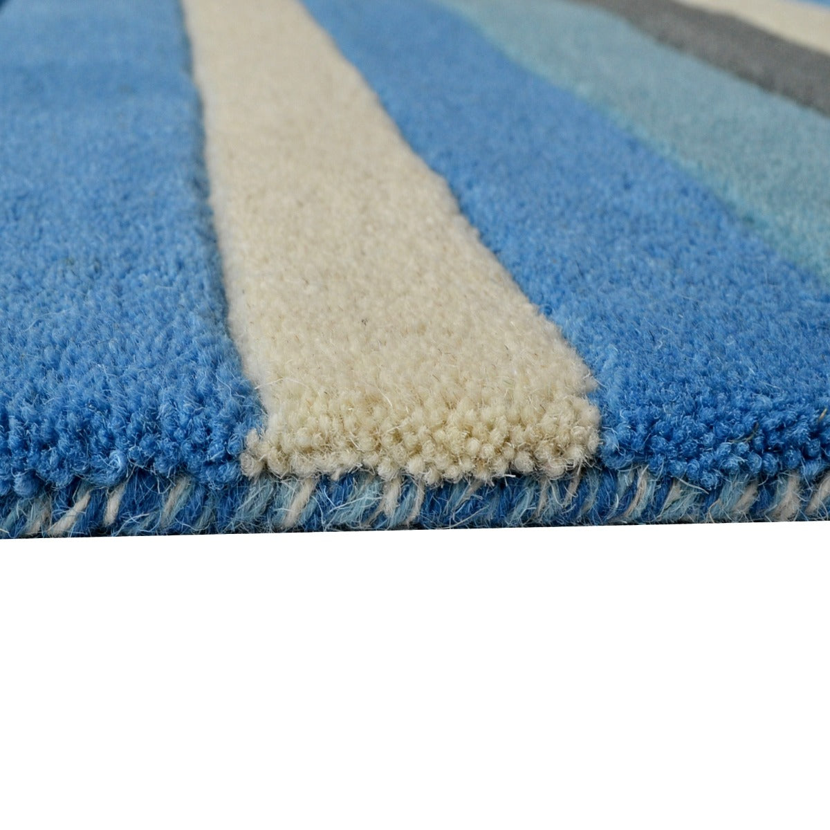 Designer Handmade Xylo Wool Rug-6295-Blue-110x160cm