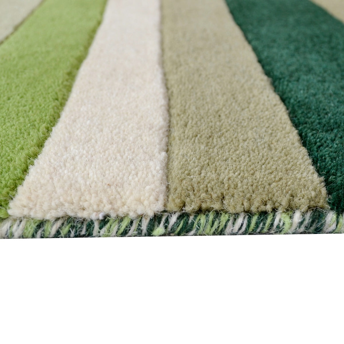 Designer Handmade Xylo Wool Rug-6295-Green-110x160cm