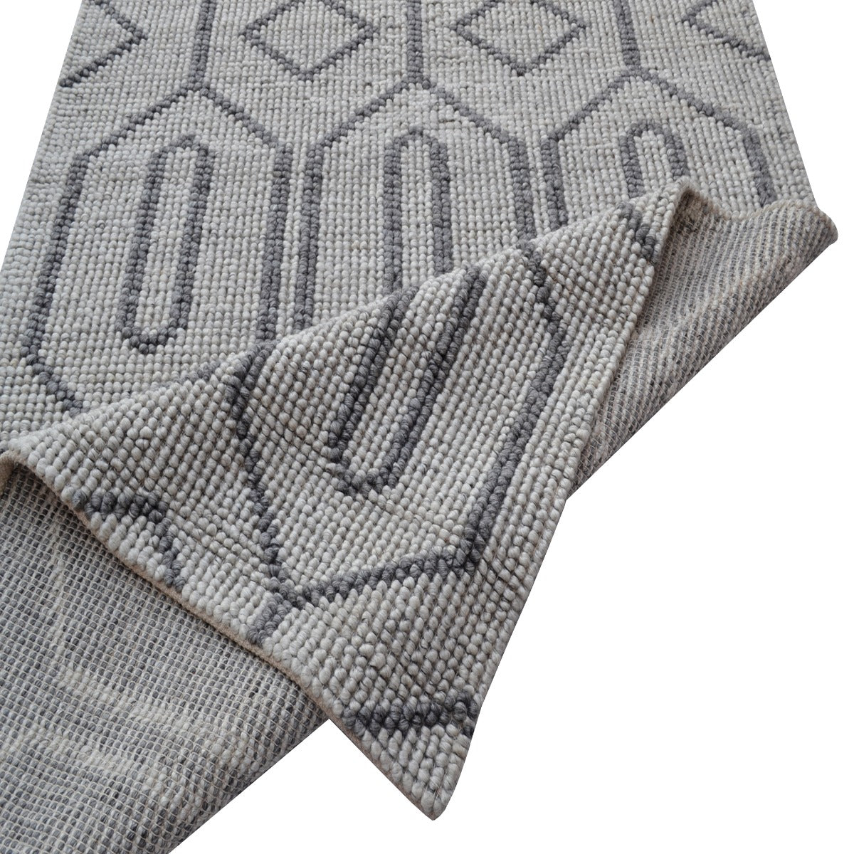 Handwoven Wool Rug-202215-Silver Charcoal-160x230cm