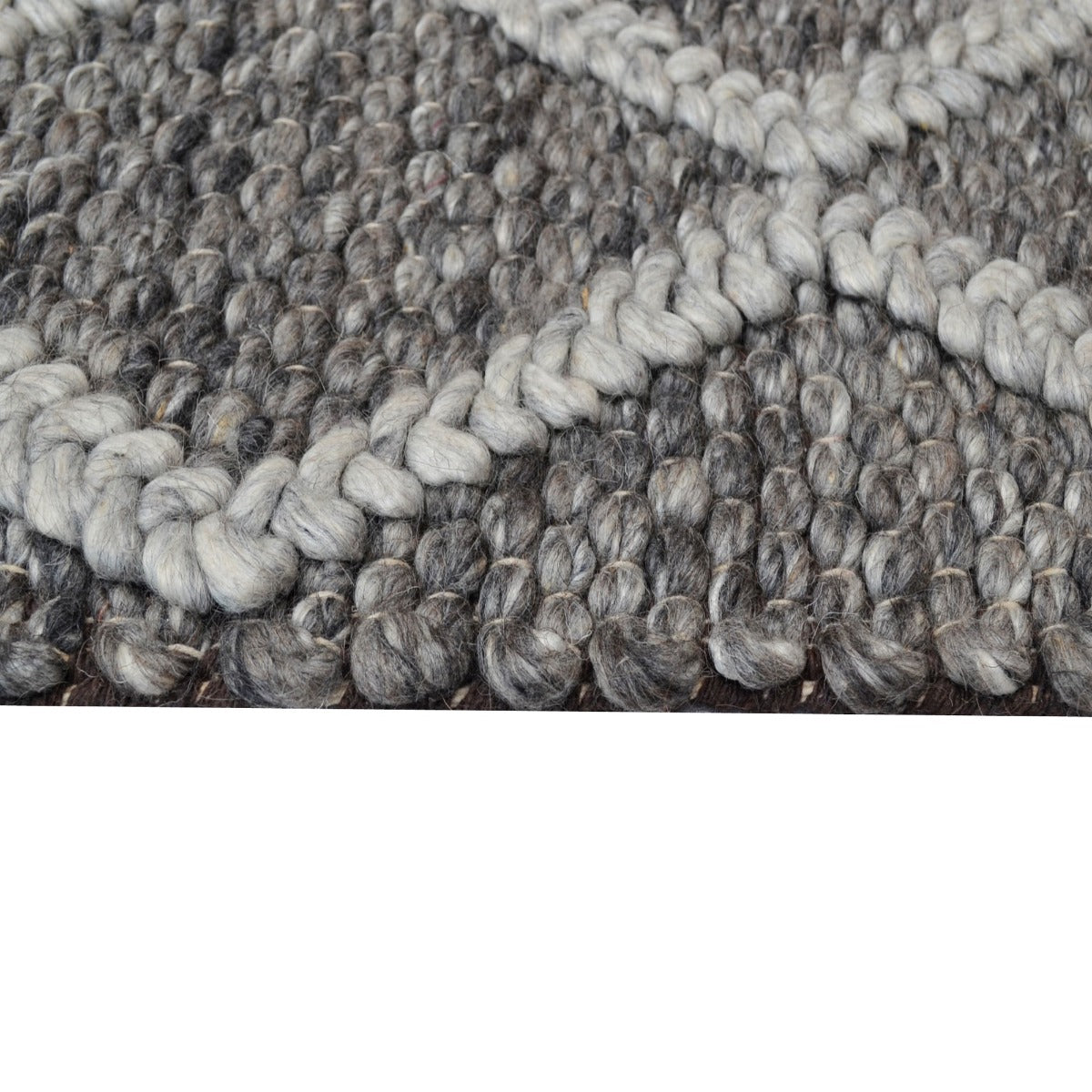 Handwoven Wool Rug-202216-Charcoal Silver-160x230cm