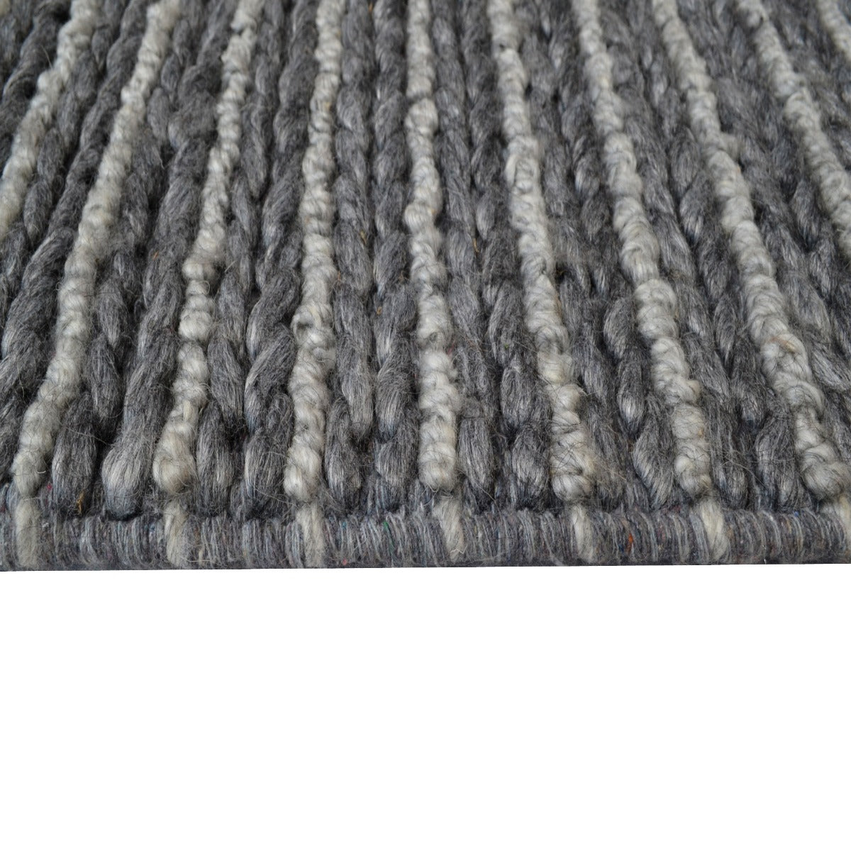 Handwoven Wool Rug-202217-Ash Grey-150x220cm