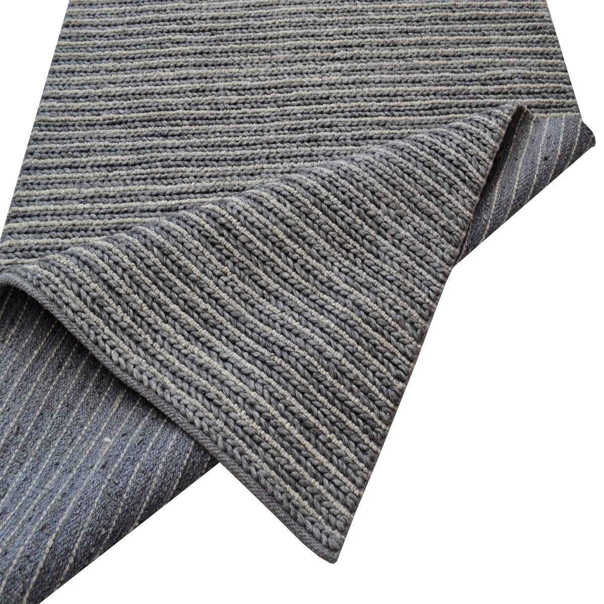 Handwoven Wool Rug-202217-Ash Grey-150x220cm