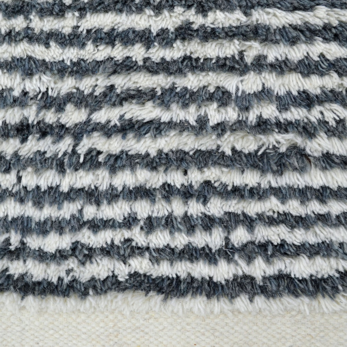 Handwoven Abstract Wool Rug-6317-Ivory/Charcoal-110x160cm
