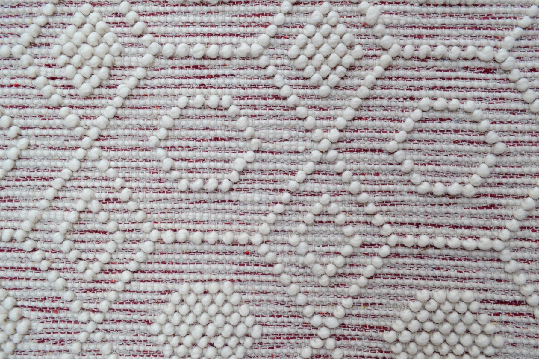 Aura Flatwoven Designer Wool Rug 6236 - Ivory/Red - 110X160cm