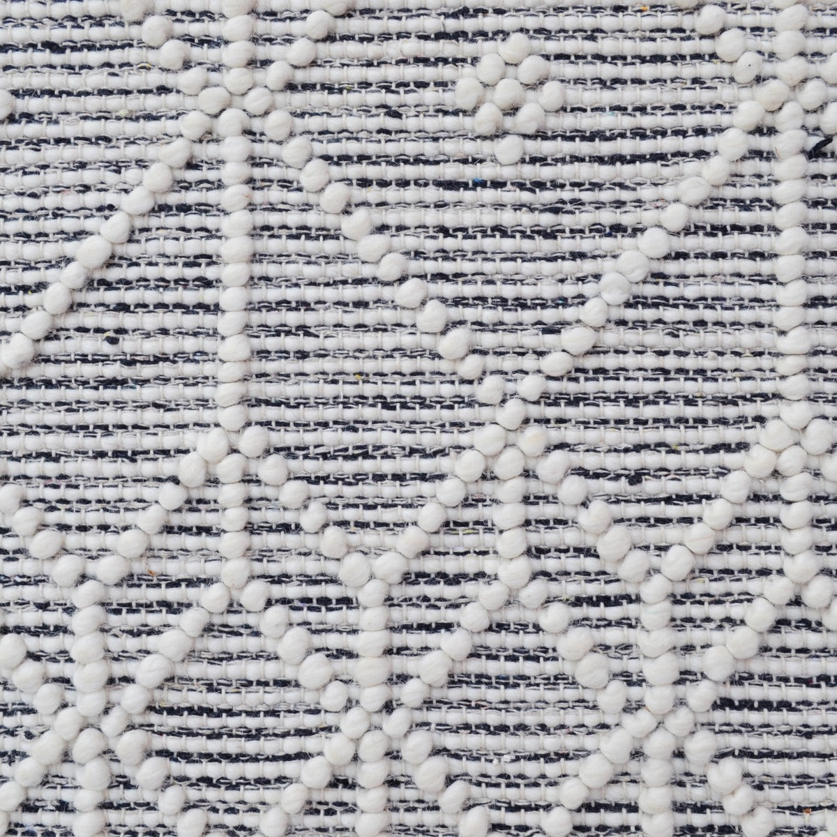 Designer Flatwoven Wool Rug-Aura 6238-Ivory/Black-110x160cm
