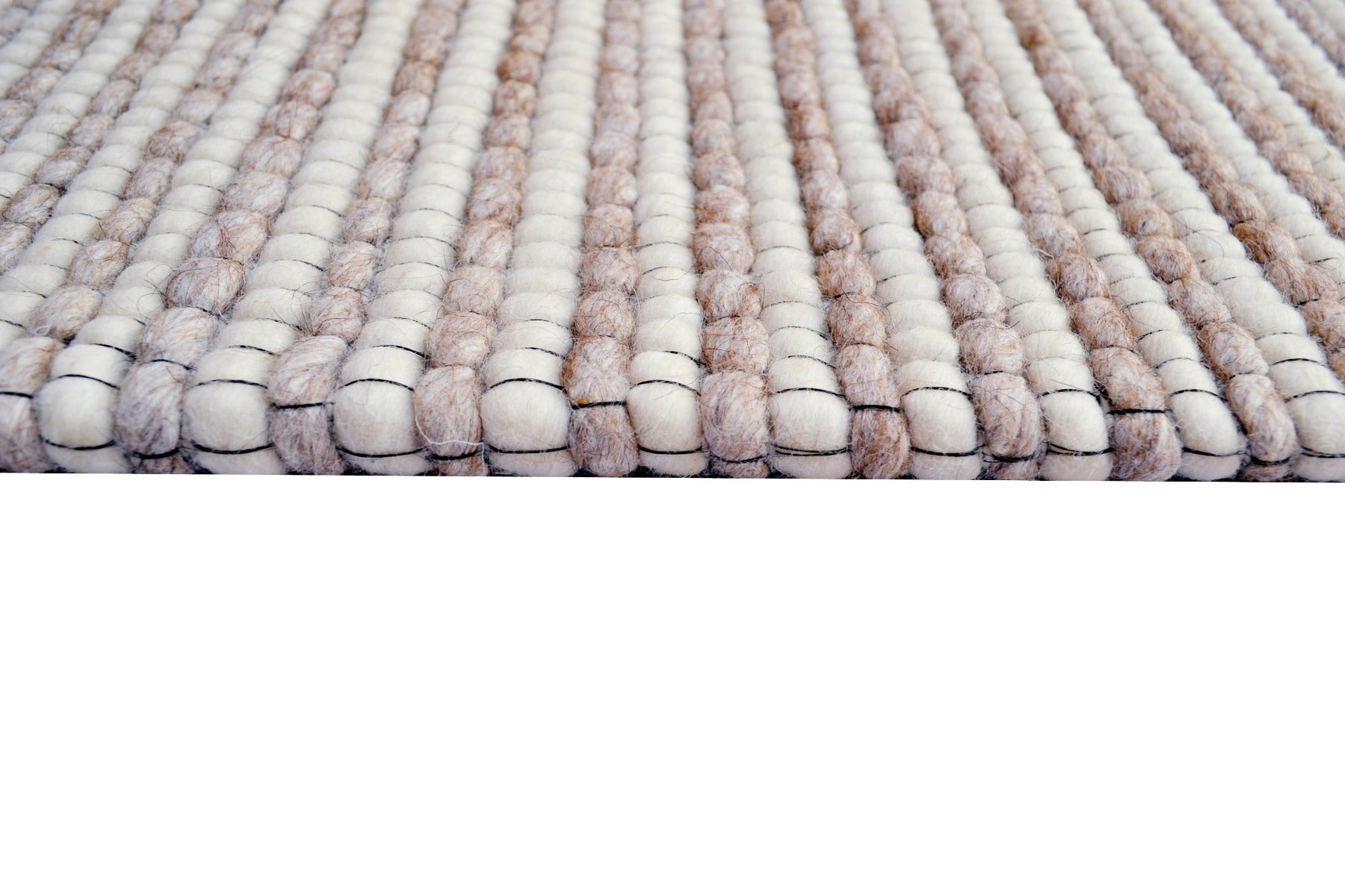Designer Handwoven Beads Wool Rug - 6218 - Sand - 110x160cm