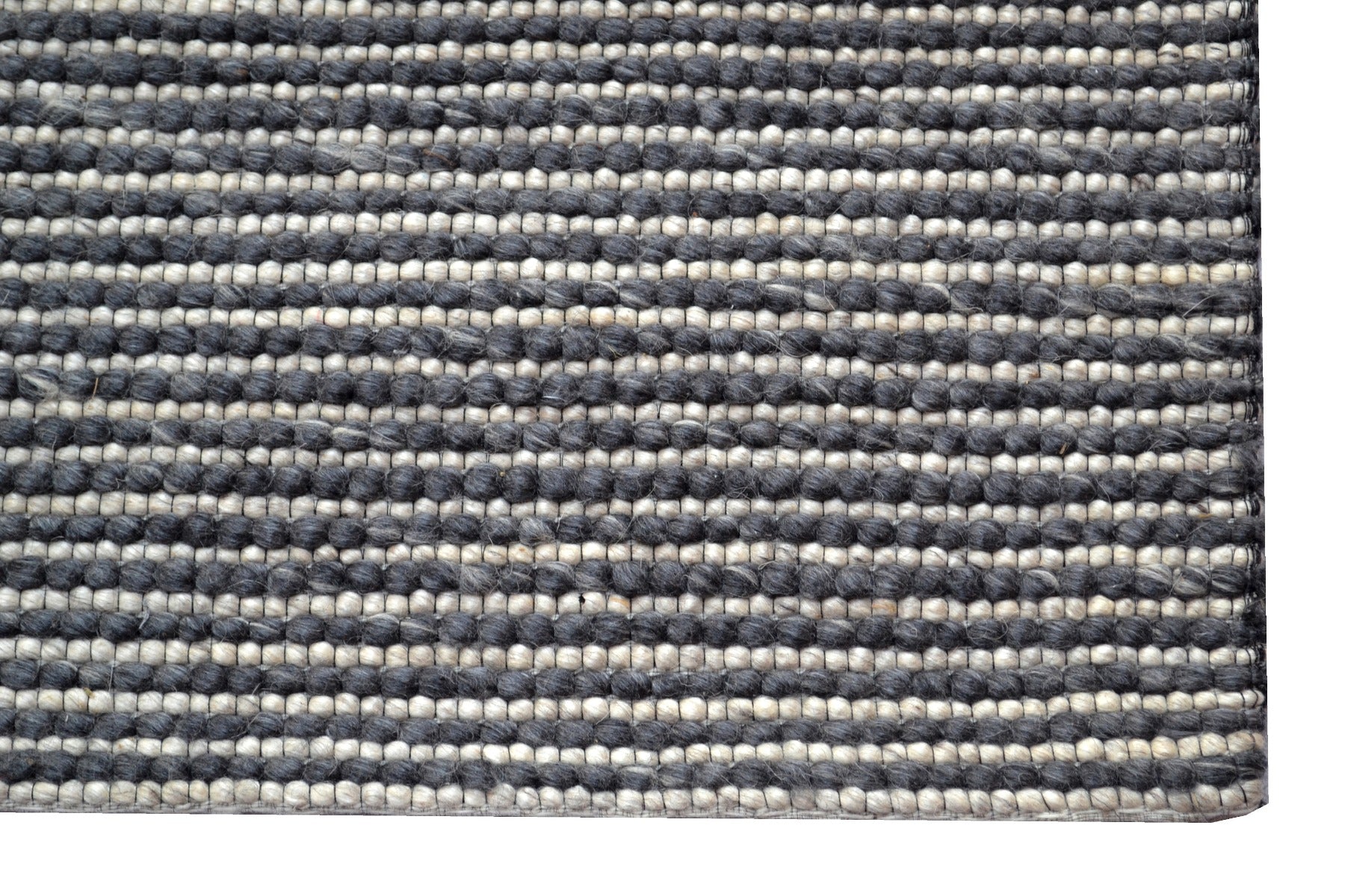 Designer Handwoven Beads Wool Rug - 6218 - Charcoal - 110x160cm