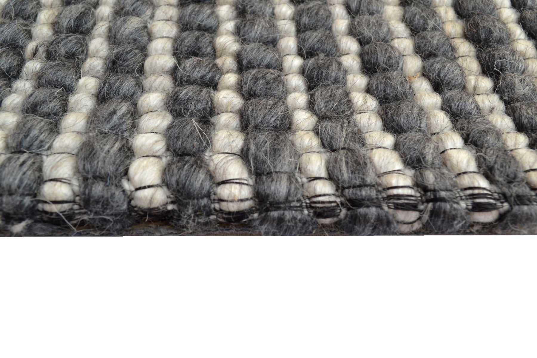 Designer Handwoven Beads Wool Rug - 6218 - Charcoal - 110x160cm