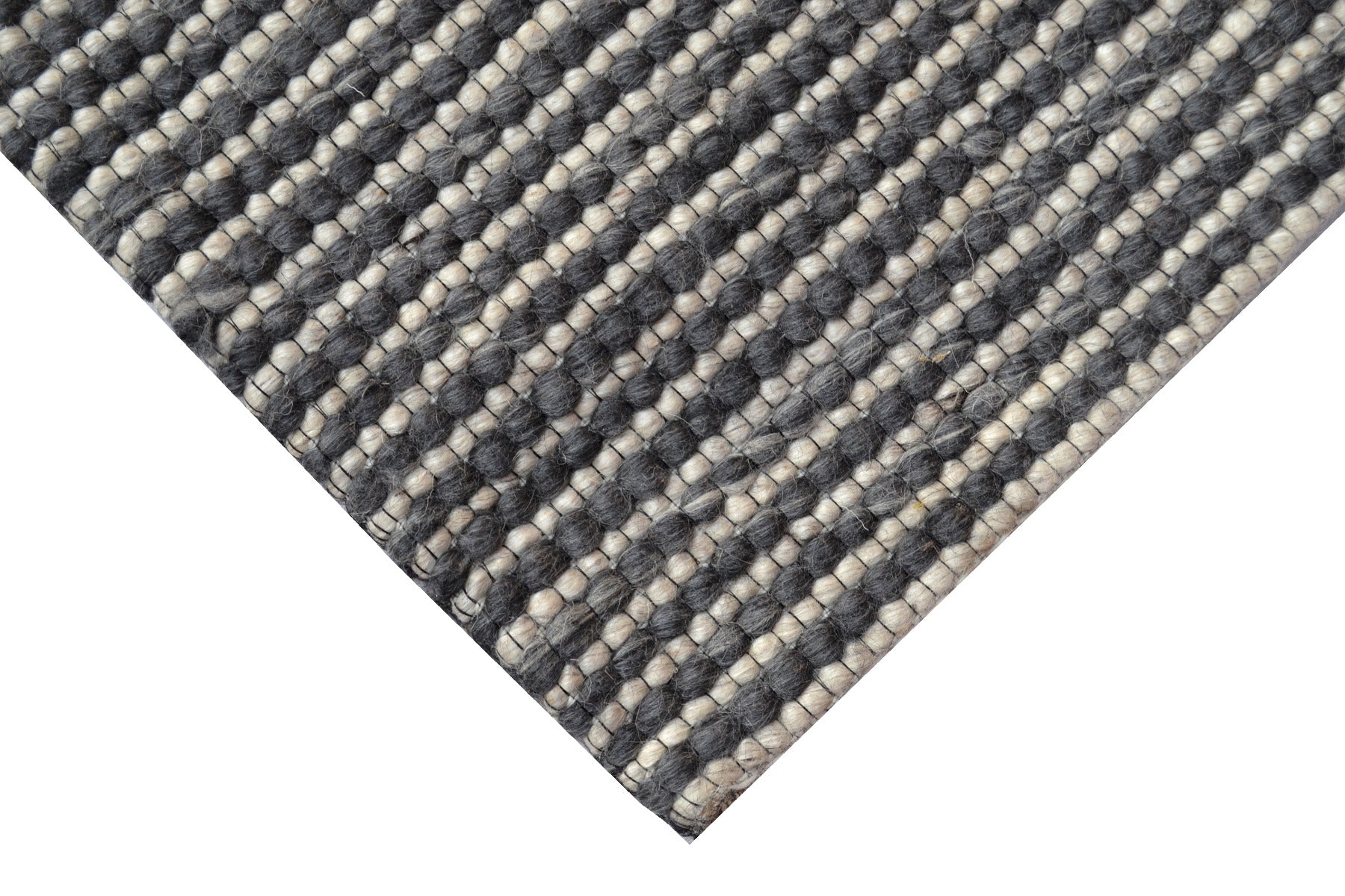 Designer Handwoven Beads Wool Rug - 6218 - Charcoal - 110x160cm